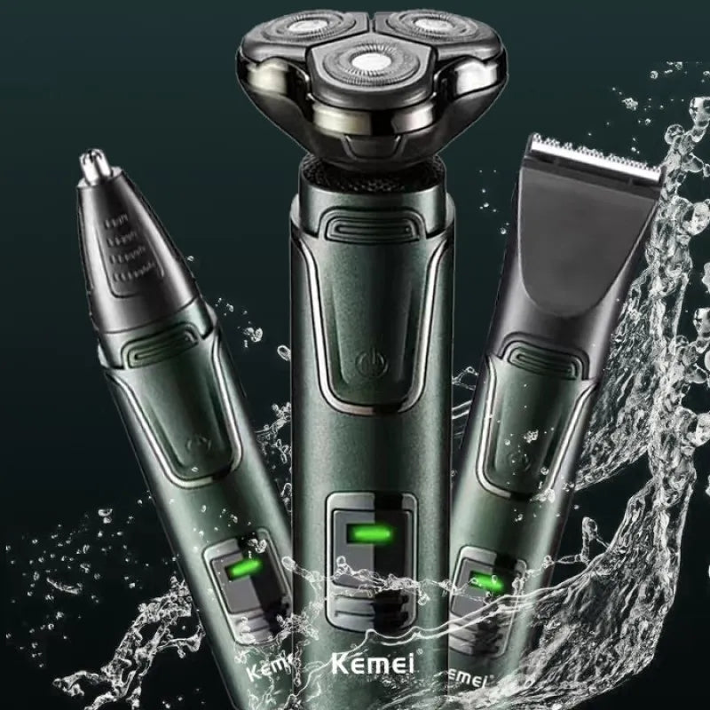 Daling DL-9208 New High quality LED display razor USB Electric Men's Beard knife Revolving body wash Three-head trimmer razor
