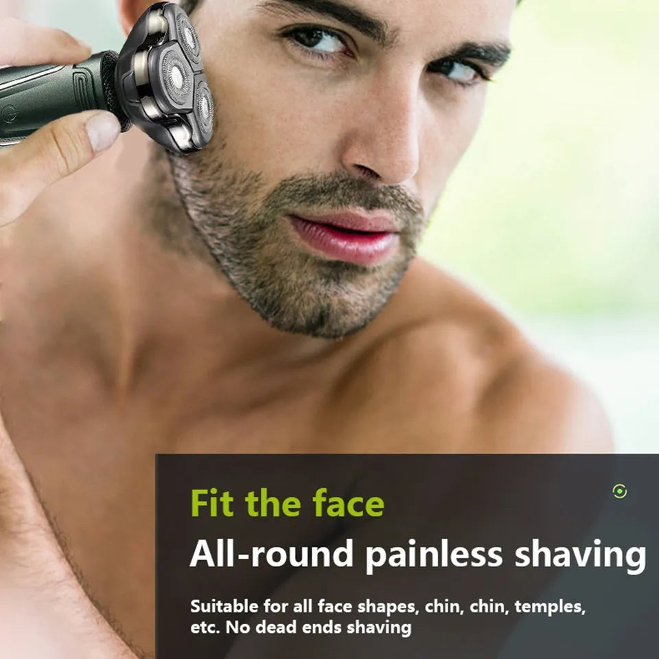 Daling DL-9208 New High quality LED display razor USB Electric Men's Beard knife Revolving body wash Three-head trimmer razor