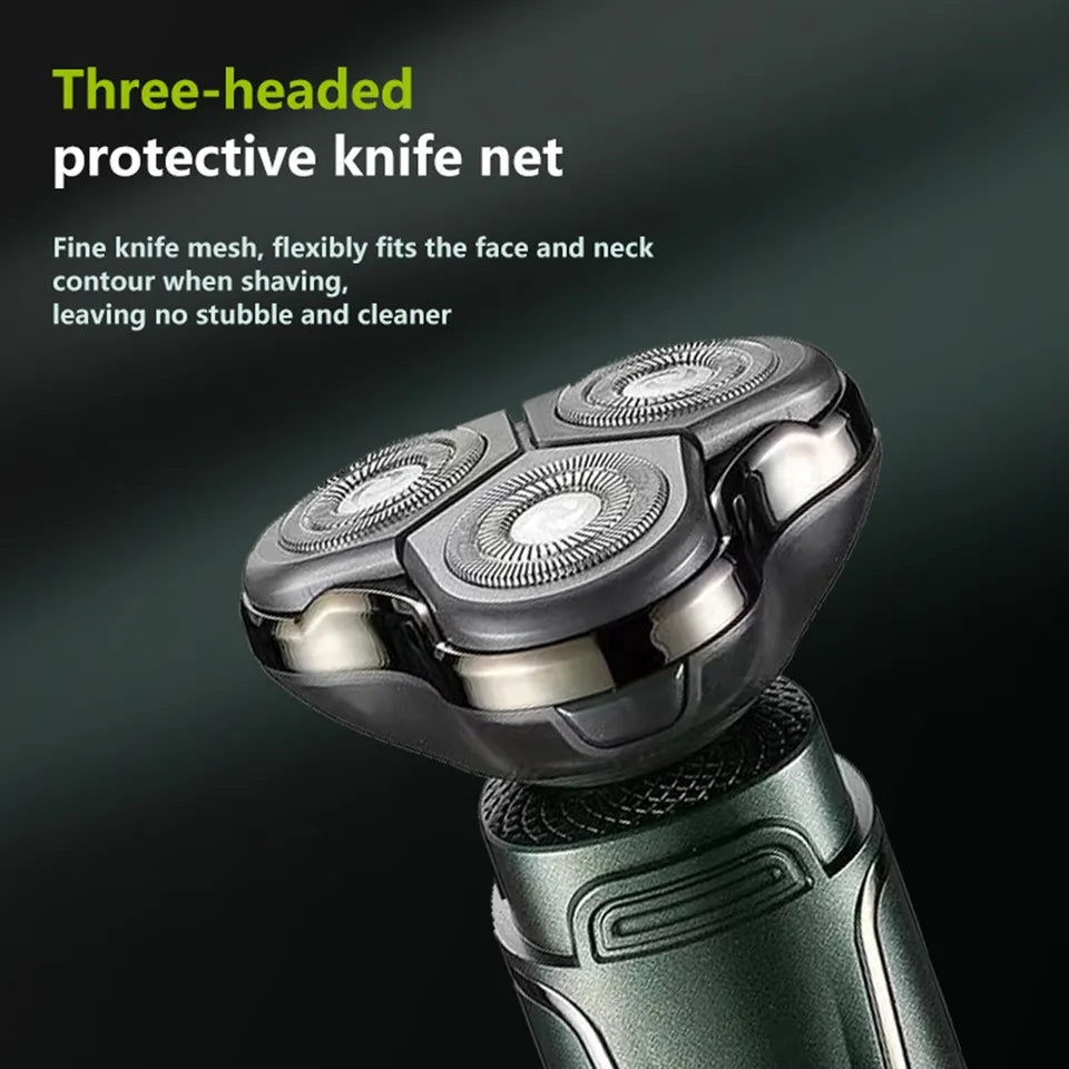 Daling DL-9208 New High quality LED display razor USB Electric Men's Beard knife Revolving body wash Three-head trimmer razor