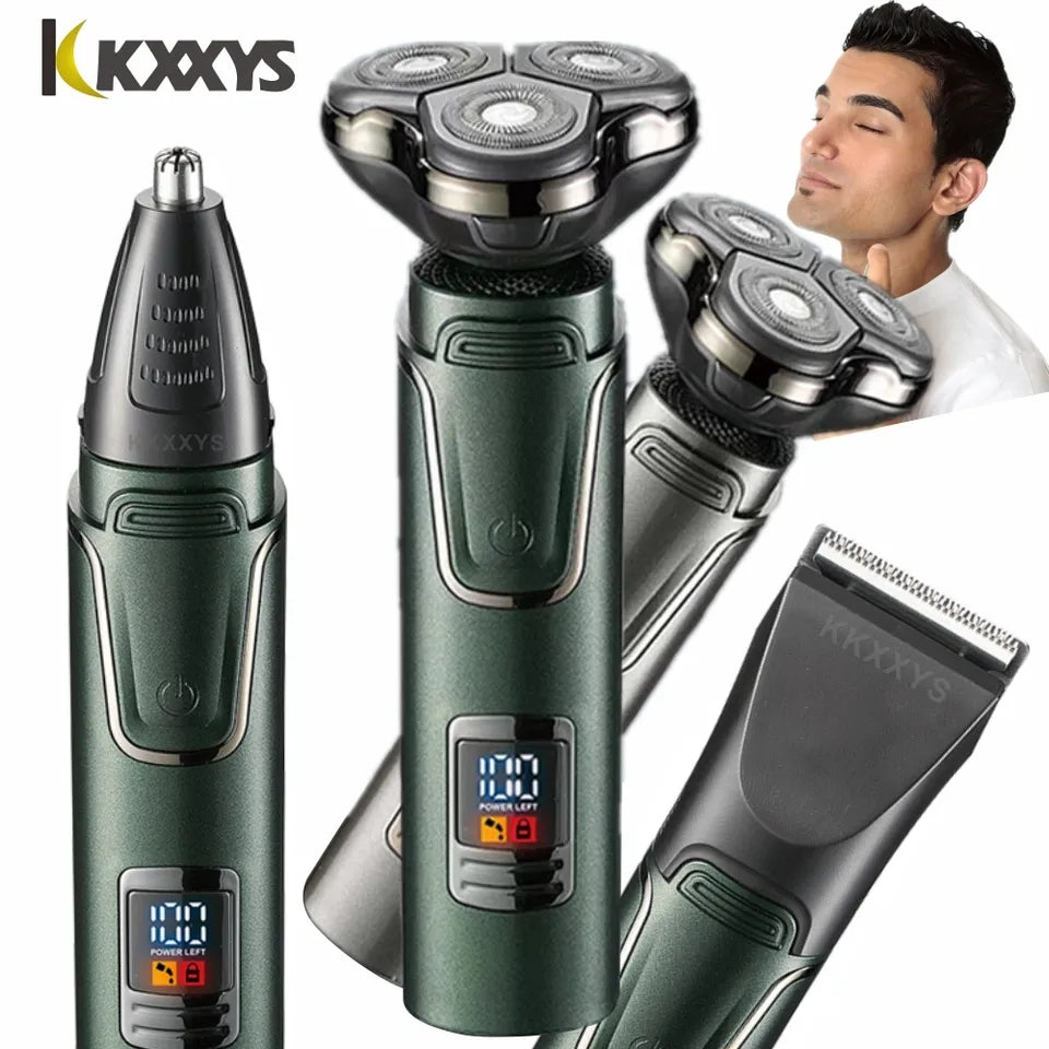 Daling DL-9208 New High quality LED display razor USB Electric Men's Beard knife Revolving body wash Three-head trimmer razor