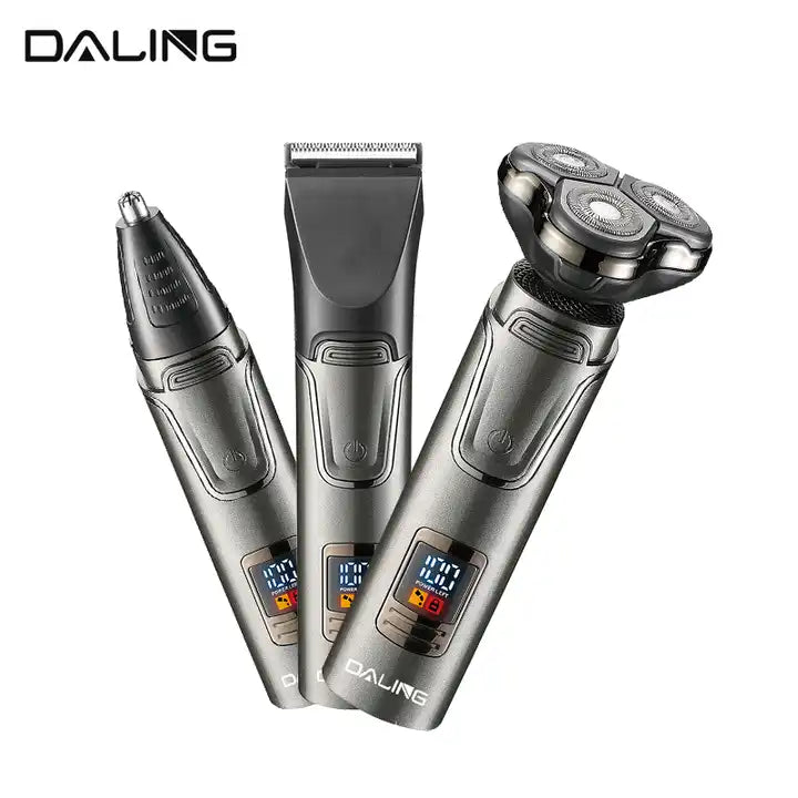Daling DL-9208 New High quality LED display razor USB Electric Men's Beard knife Revolving body wash Three-head trimmer razor