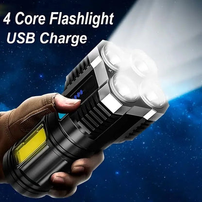 Portable Led Rechargeable Flash Light Waterproof