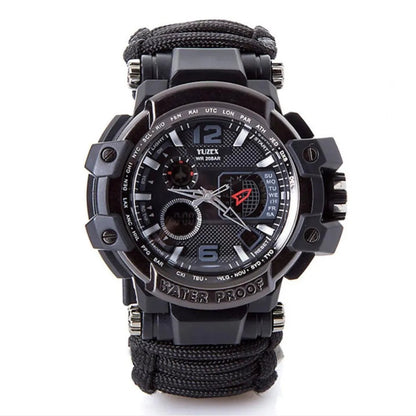 6 in 1 Survival Watch Paracord Compass Bracelet Quartz Wrist Watches