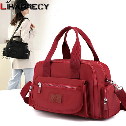 Multi Pocket Women Handbag High Quality Nylon Female Shoulder Bag