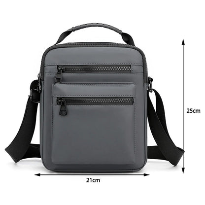 Casual Side Bags for Men Waterproof Nylon Small Handbag Multi Pocket Zipper Adjustable Strap for Travel Work for Running Sports