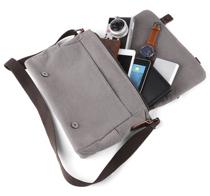 Crossbody Bag Vintage Men's Canvas Business Casual Shoulder Bag for Men and Women