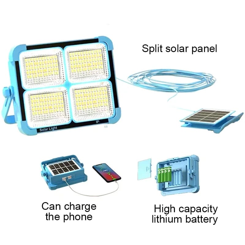 Solar Flood Light 9000mah with Slplit solar