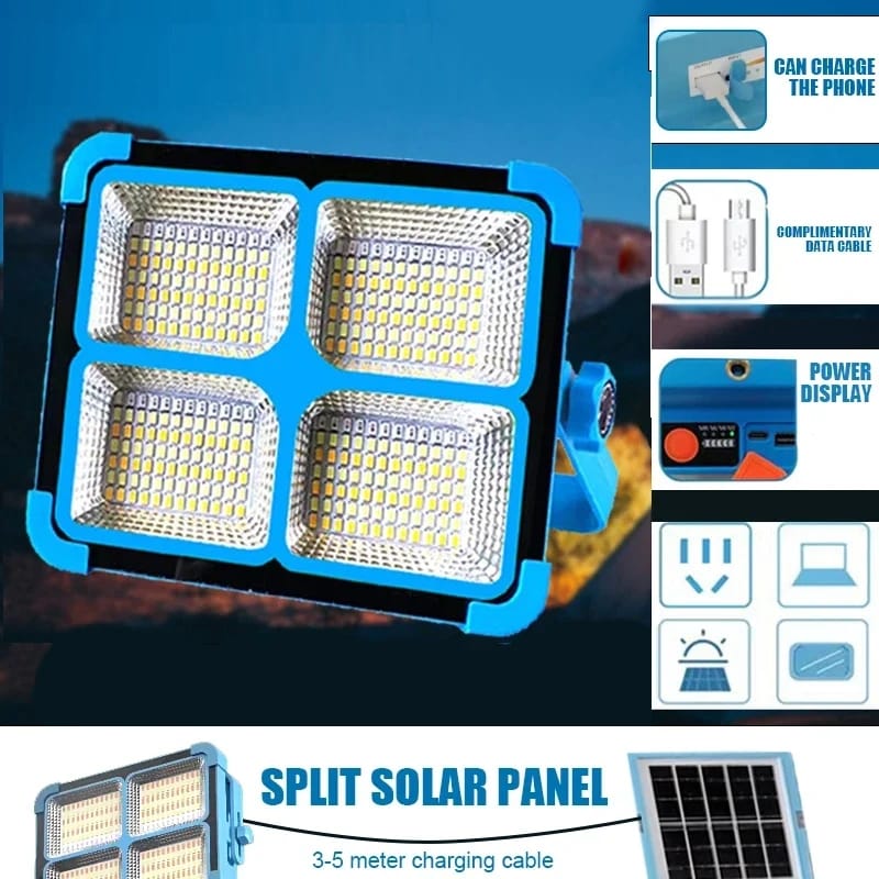 Solar Flood Light 9000mah with Slplit solar