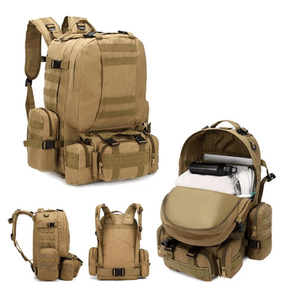 80L Tactical Backpack Waterproof Outdoor Hiking 4-In-1 Backpack