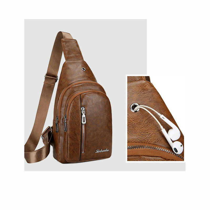 Crossbody Bag Vintage Chest Bag Branded Fashion Casual Men Crossbody Leather Casual Backpack