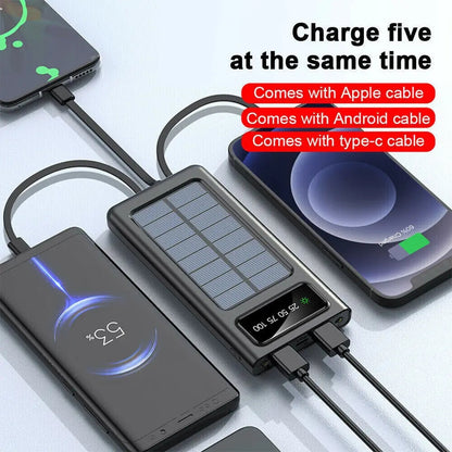 4 in 1 Solar Power Bank 10000mah Ultra-large Capacity