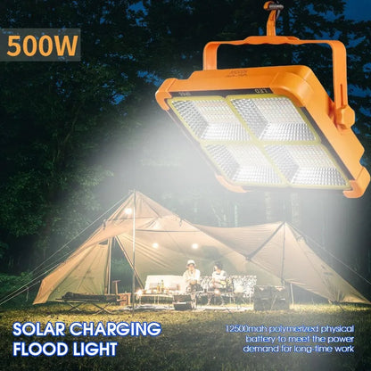 Solar Emergency Portable Floodlight with 16500mAh Battery Led Work Light USB