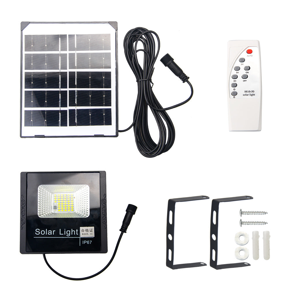 Solar Panel Garden Lamp Outdoor Waterproof IP67 Spot Security Flood Wall Lamp with Wireless Remote