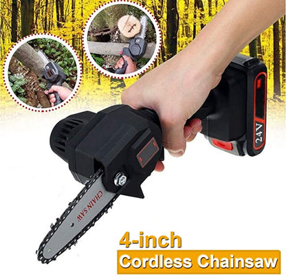 24V Mini electric chain saw Cordless small electric saw wireless handheld fast cutting Logging pruning